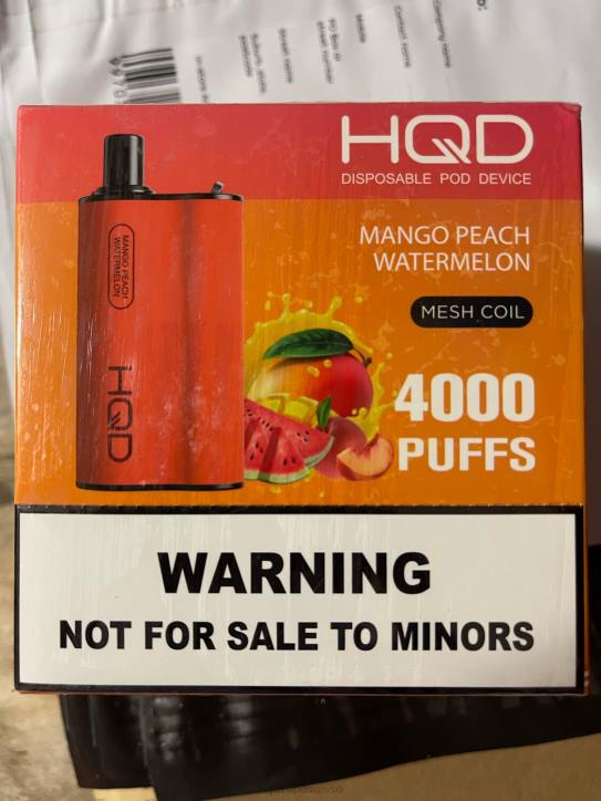 F6PN107 HQD BOX 4000 bouffées - HQD vape store mangue pêche pastèque
