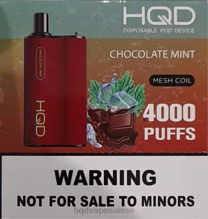 F6PN111 HQD BOX 4000 bouffées - HQD vape Genève menthe chocolat