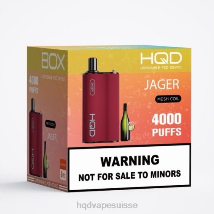 F6PN113 HQD BOX 4000 bouffées - HQD vape flavors jäger