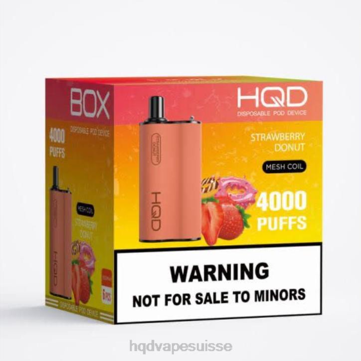 F6PN118 HQD BOX 4000 bouffées - HQD vape flavours beignet aux fraises