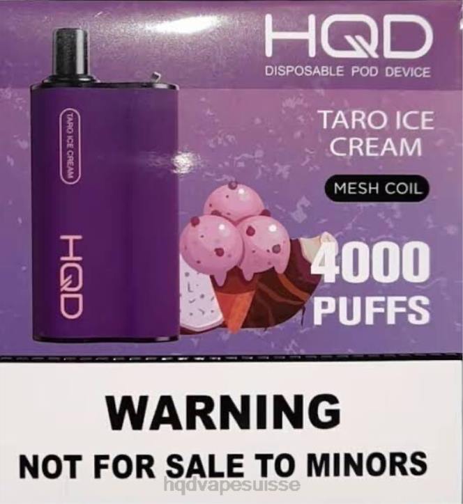 F6PN71 HQD BOX 4000 bouffées - HQD vape Genève glace au taro