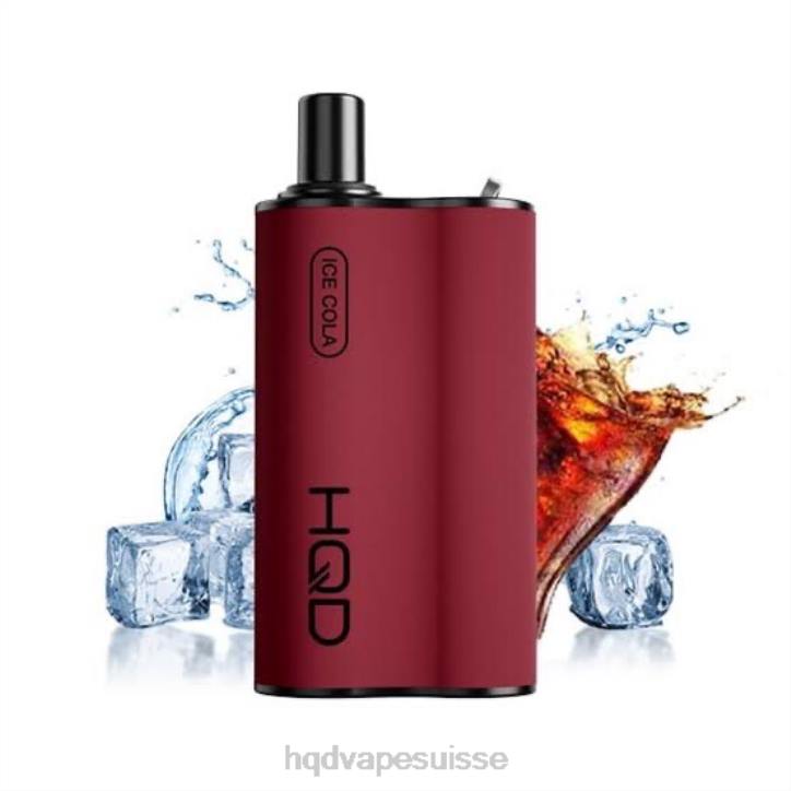 F6PN90 HQD BOX 4000 bouffées - HQD vape Suisse cola glacé