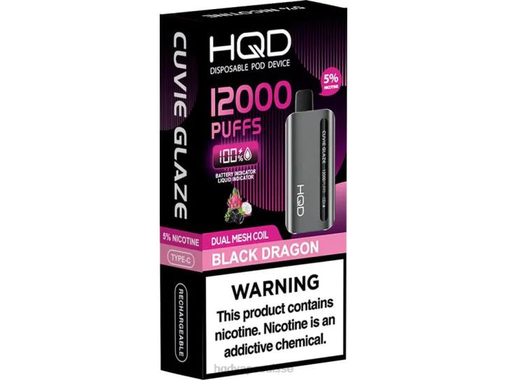 F6PN132 HQD CUVIE GLAZE vape jetable 12000 - HQD online Dragon noir