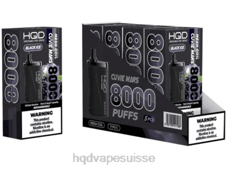 F6PN135 HQD CUVIE MARS jetable - HQD vapes for sale glace noir