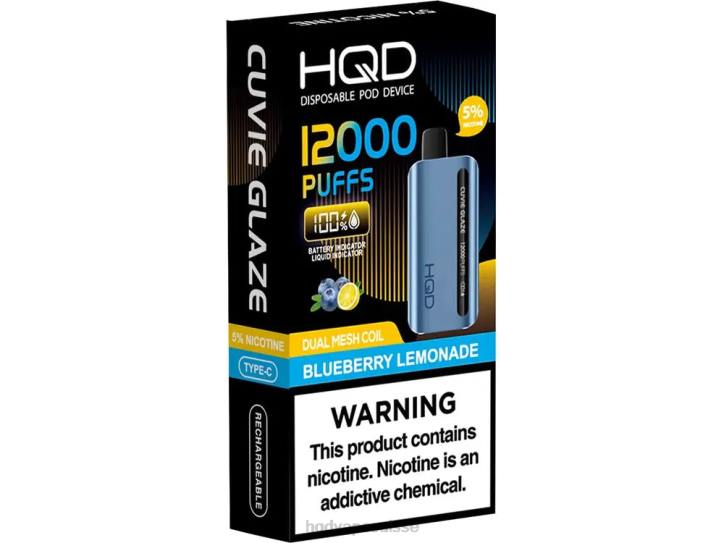 F6PN142 HQD CUVIE GLAZE vape jetable 12000 - HQD online limonade aux bleuets