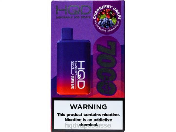 F6PN161 HQD CUVIE BAR jetable - HQD vape Genève raisin de canneberge
