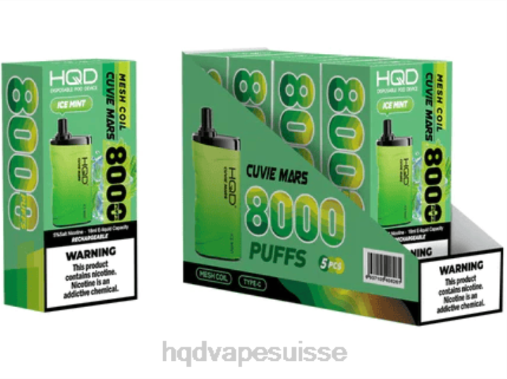 F6PN201 HQD CUVIE MARS jetable - HQD vape Genève menthe glacée