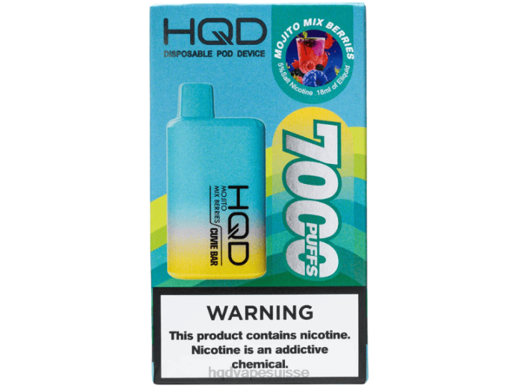 F6PN224 HQD CUVIE BAR jetable - HQD vape Zurich Mojito, mélange de baies