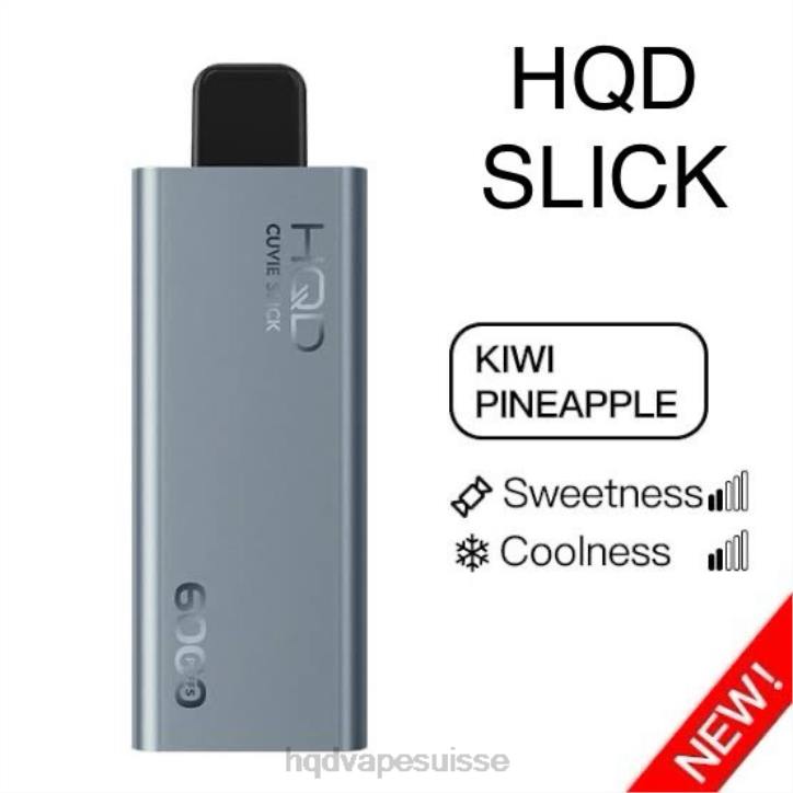 F6PN23 HQD CUVIE SLICK 6000 bouffées - HQD vape flavors ananas kiwi lisse