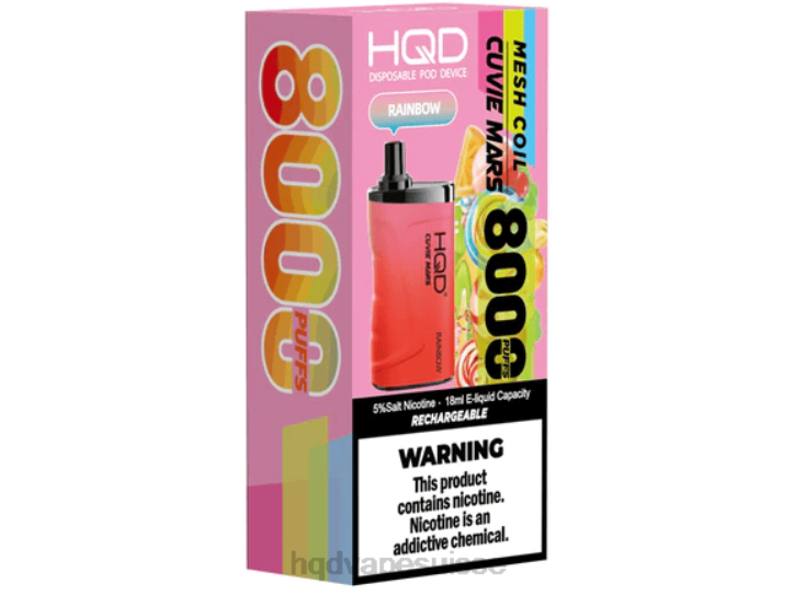 F6PN240 HQD CUVIE MARS jetable - HQD vape Suisse arc-en-ciel