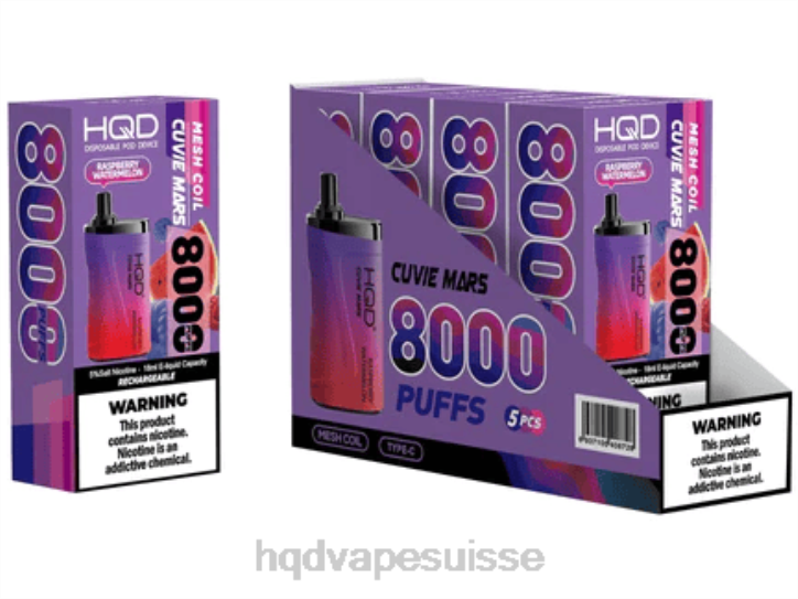 F6PN243 HQD CUVIE MARS jetable - HQD vape flavors pastèque framboise