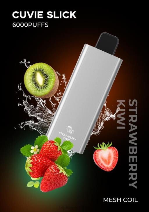F6PN24 HQD CUVIE SLICK 6000 bouffées - HQD vape Zurich kiwi fraise lisse