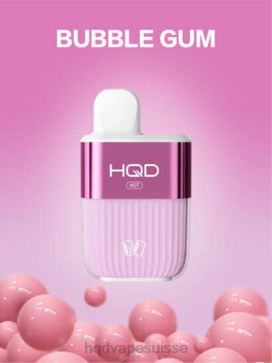 F6PN56 HQD HOT 5000 bouffées - HQD vape avis bubble-gum