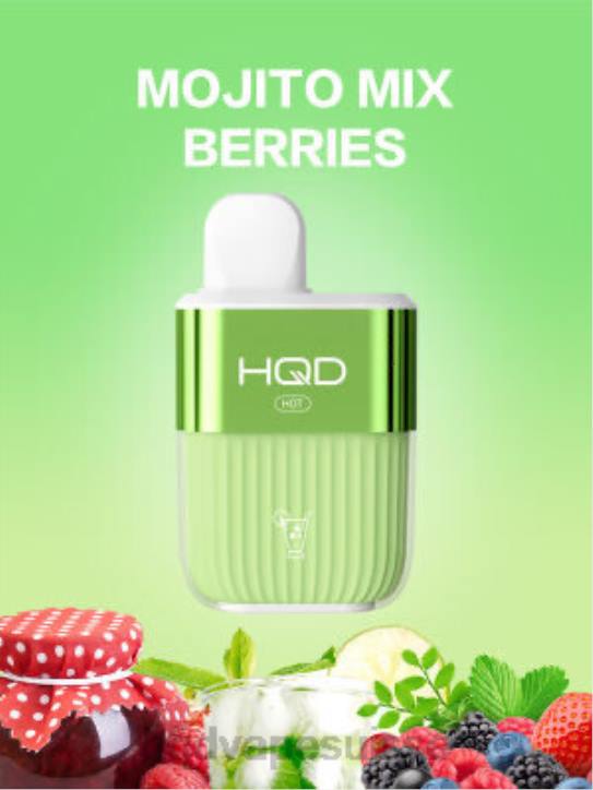 F6PN61 HQD HOT 5000 bouffées - HQD vape Genève Mojito, mélange de baies