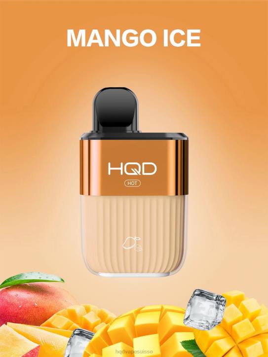 F6PN64 HQD HOT 5000 bouffées - HQD vape Zurich glace à la mangue