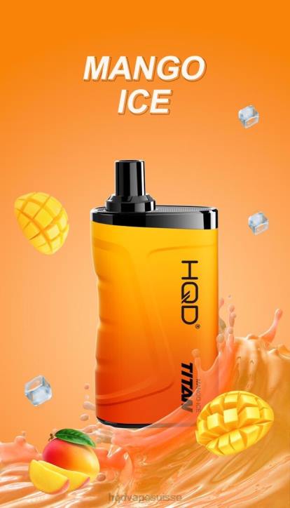 F6PN11 HQD TITAN 7000 bouffées - HQD vape Genève glace à la mangue