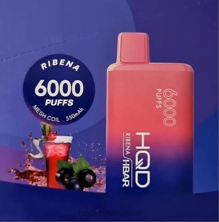F6PN53 HQD HBAR 6000 bouffées - HQD vape flavors Ribéna